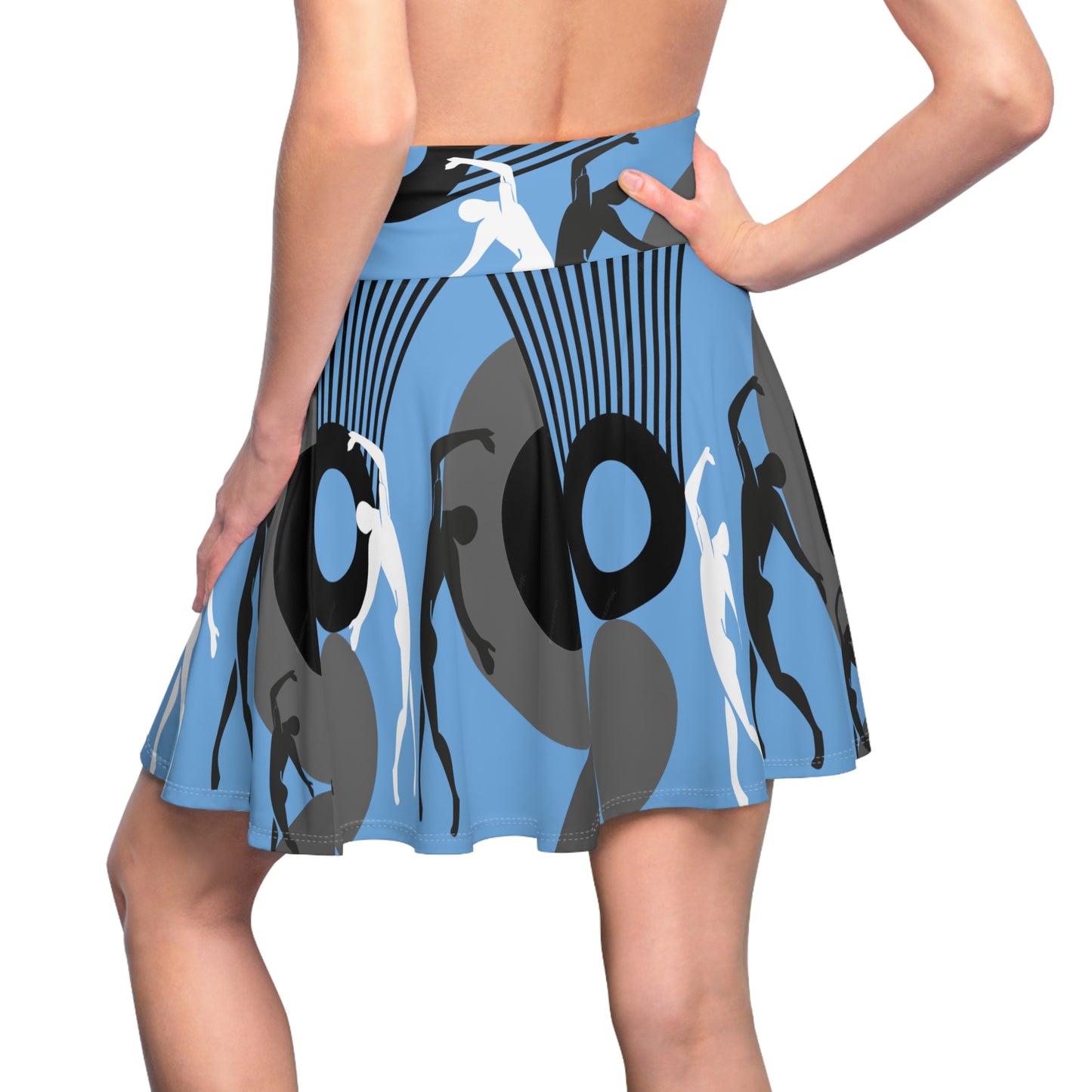 SOLSTICE Bauhaus Skater Pink Blue Skirt (AOP)