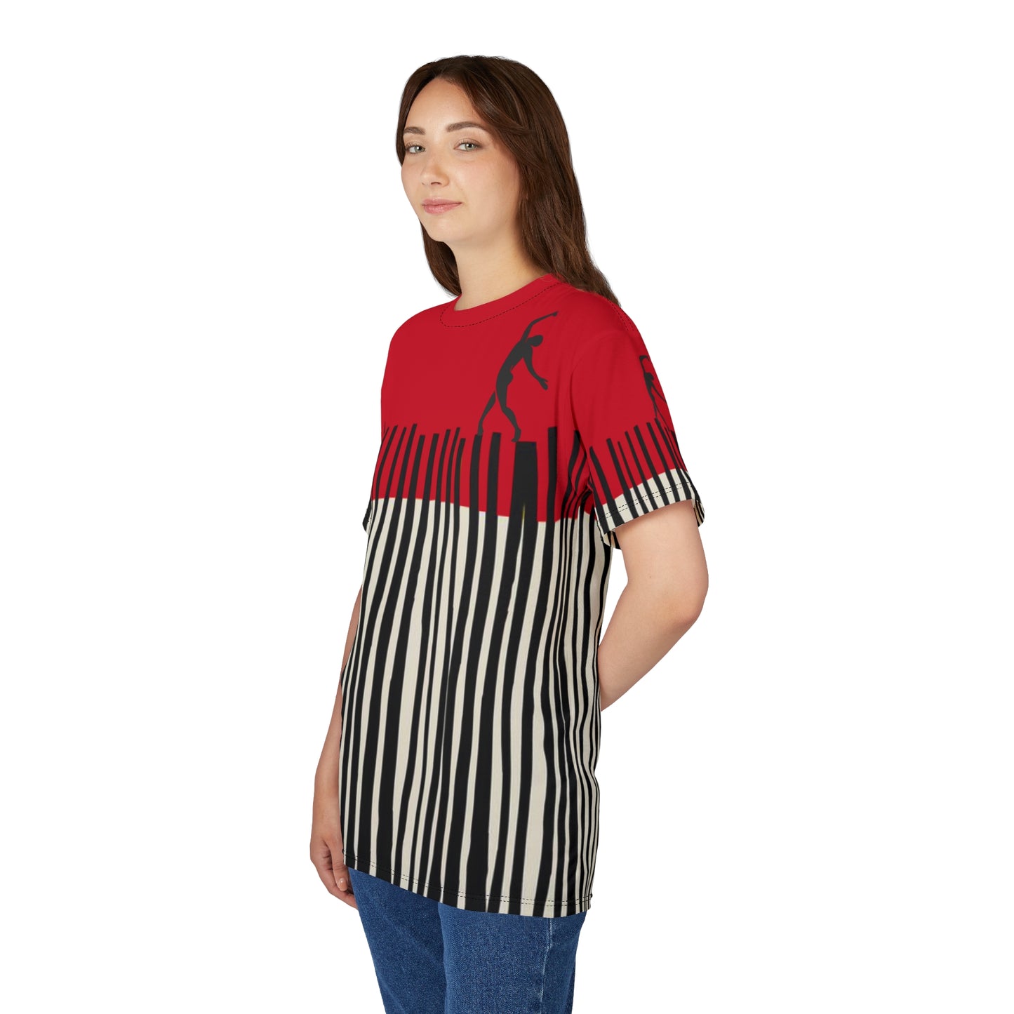 SOLSTICE Bamboo dark red Unisex Cut & Sew Tee (AOP)