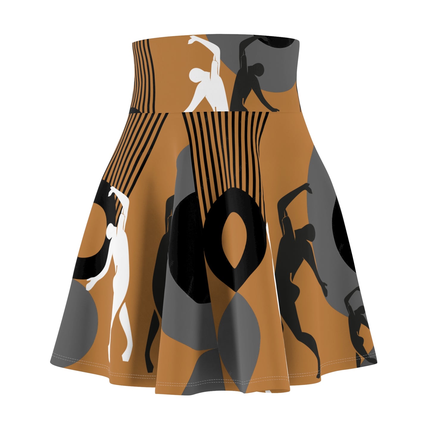SOLSTICE Bauhaus Skater Pink L Brown Skirt (AOP)