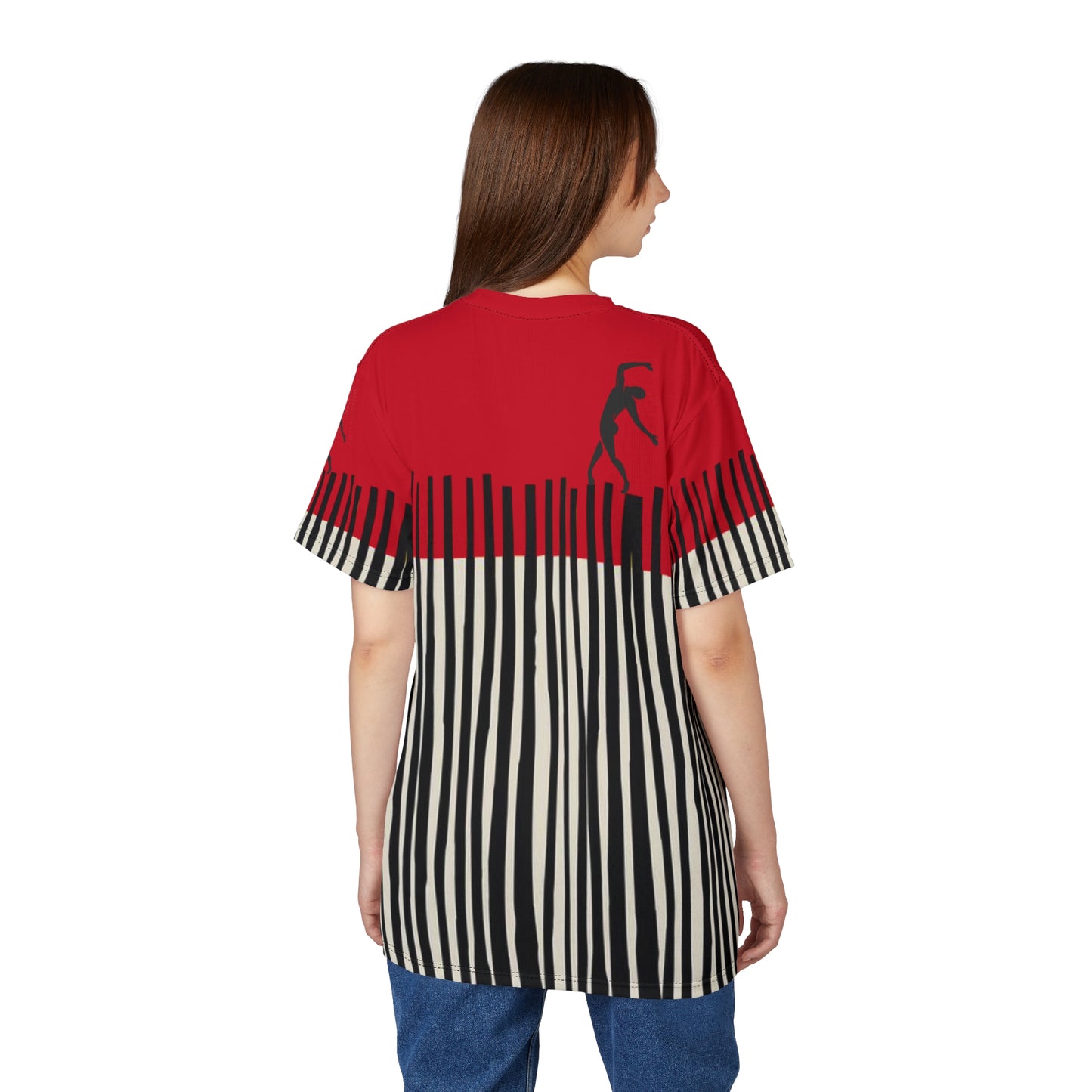 SOLSTICE Bamboo dark red Unisex Cut & Sew Tee (AOP)