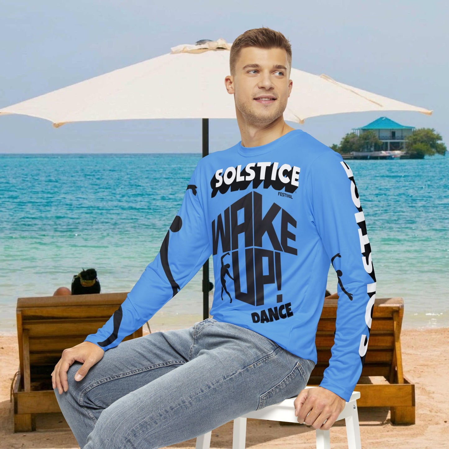SOLSTICE Wake Up light blue Long Sleeve Shirt (AOP)