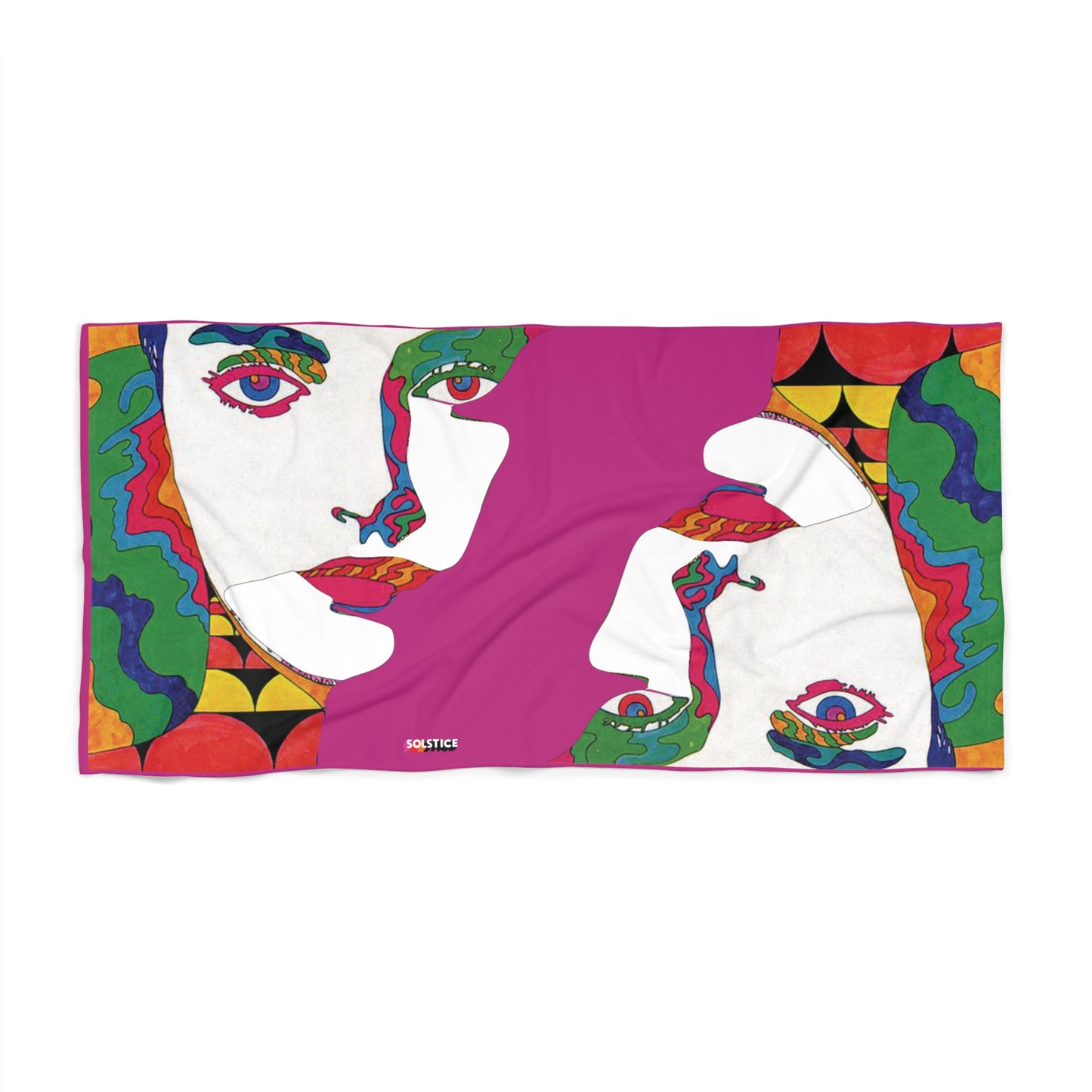SOLSTICE POP ART dark pink Beach Towel