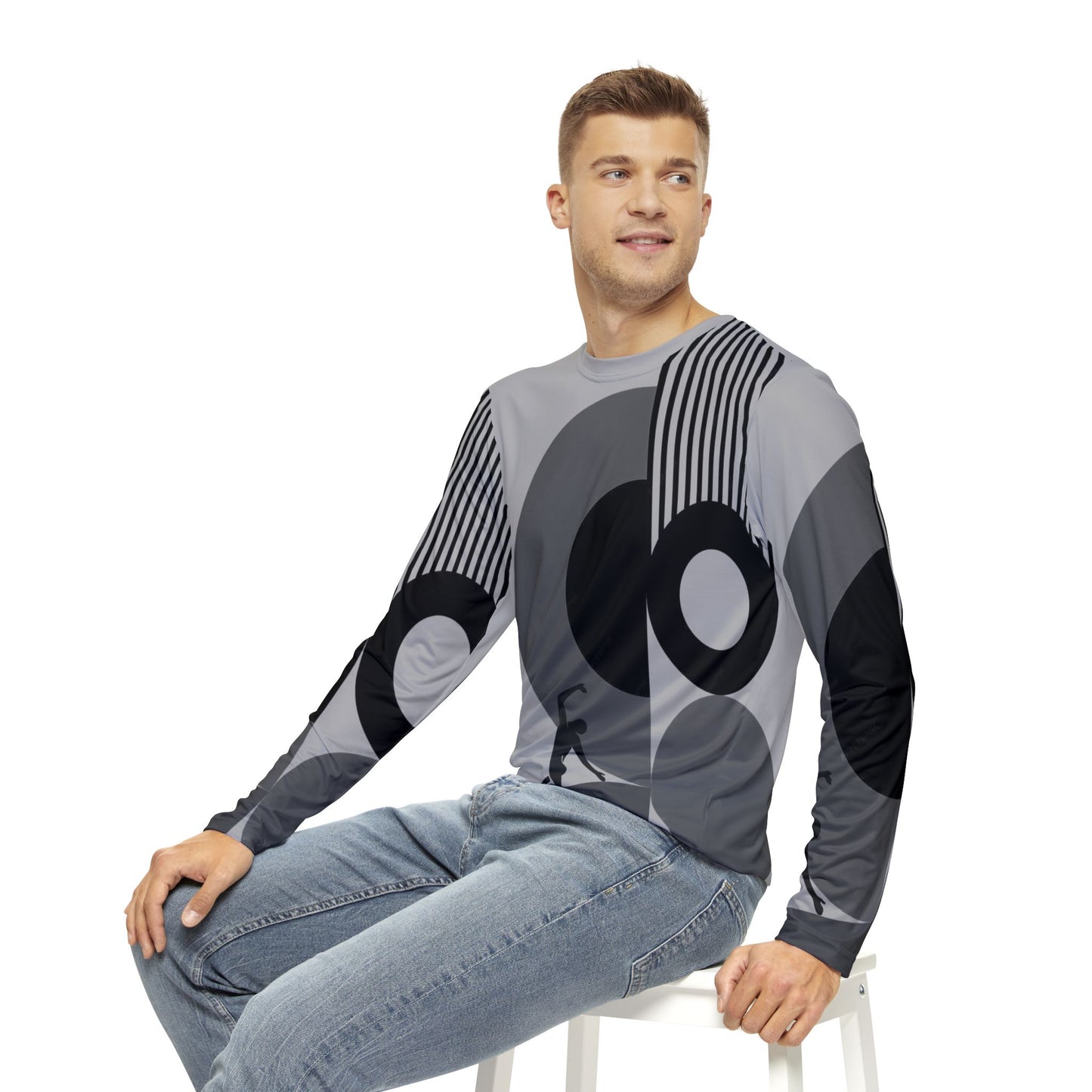Men's SOLSTICE BAUHAUS Long Sleeve Shirt light gray (AOP)