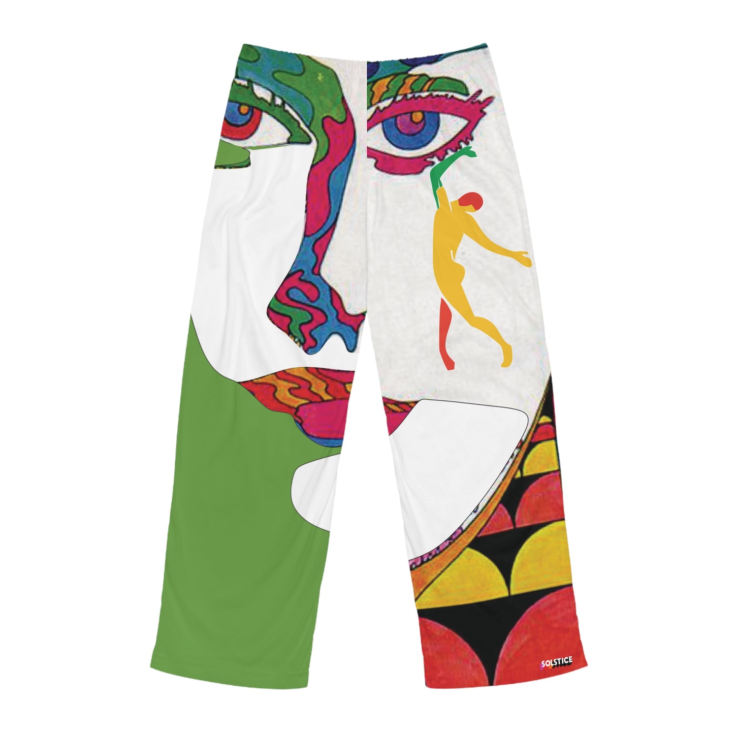 SOLSTICE Psychedelic withe green Men's Pajama Pants (AOP)