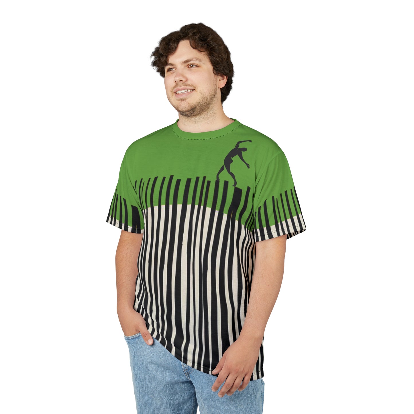 SOLSTICE Bamboo green Unisex Cut & Sew Tee (AOP)