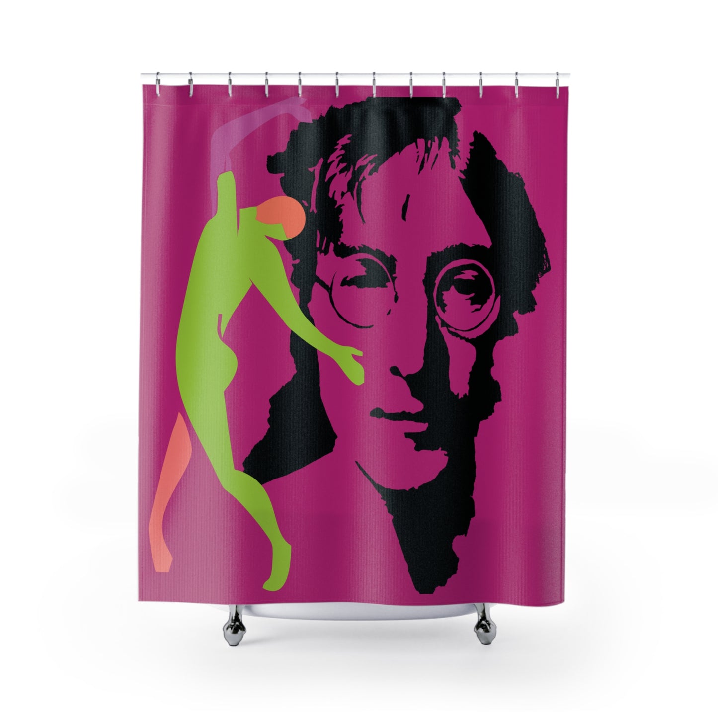 SOLSTICE Lennon Shower Curtain Dark Pink 6