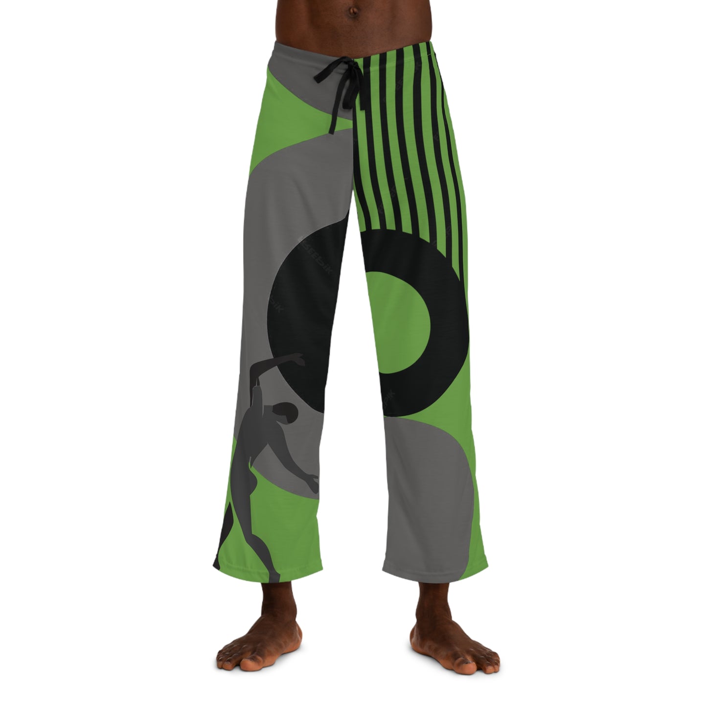 SOLSTICE Bauhaus Men's Green Pajama Pants (AOP)