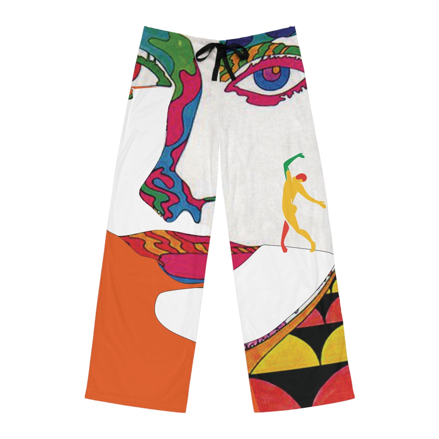 SOLSTICE Psychedelic orange withe Men's Pajama Pants (AOP)