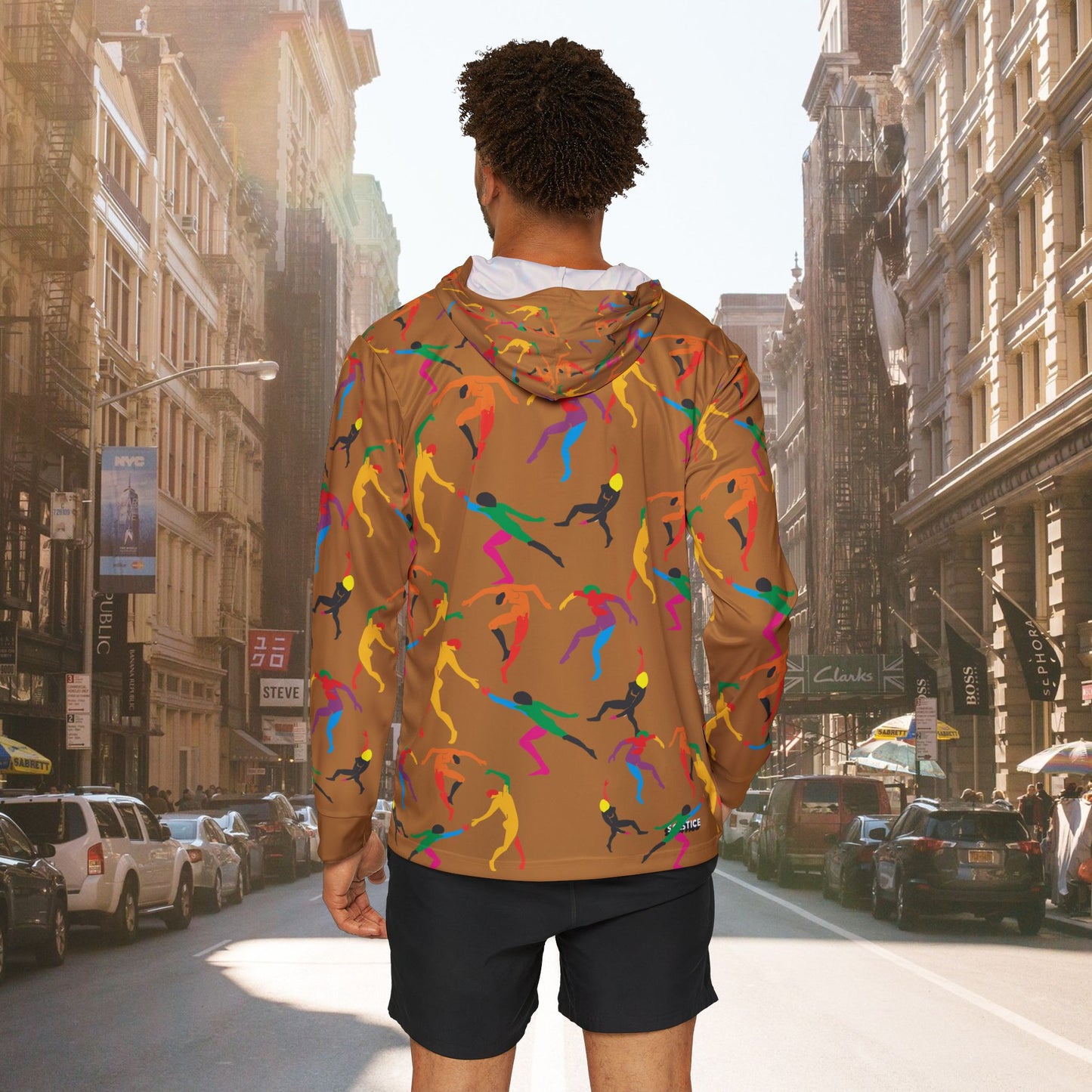 Men's SOLSTICE DANCE Sports light brown Warmup Hoodie (AOP)
