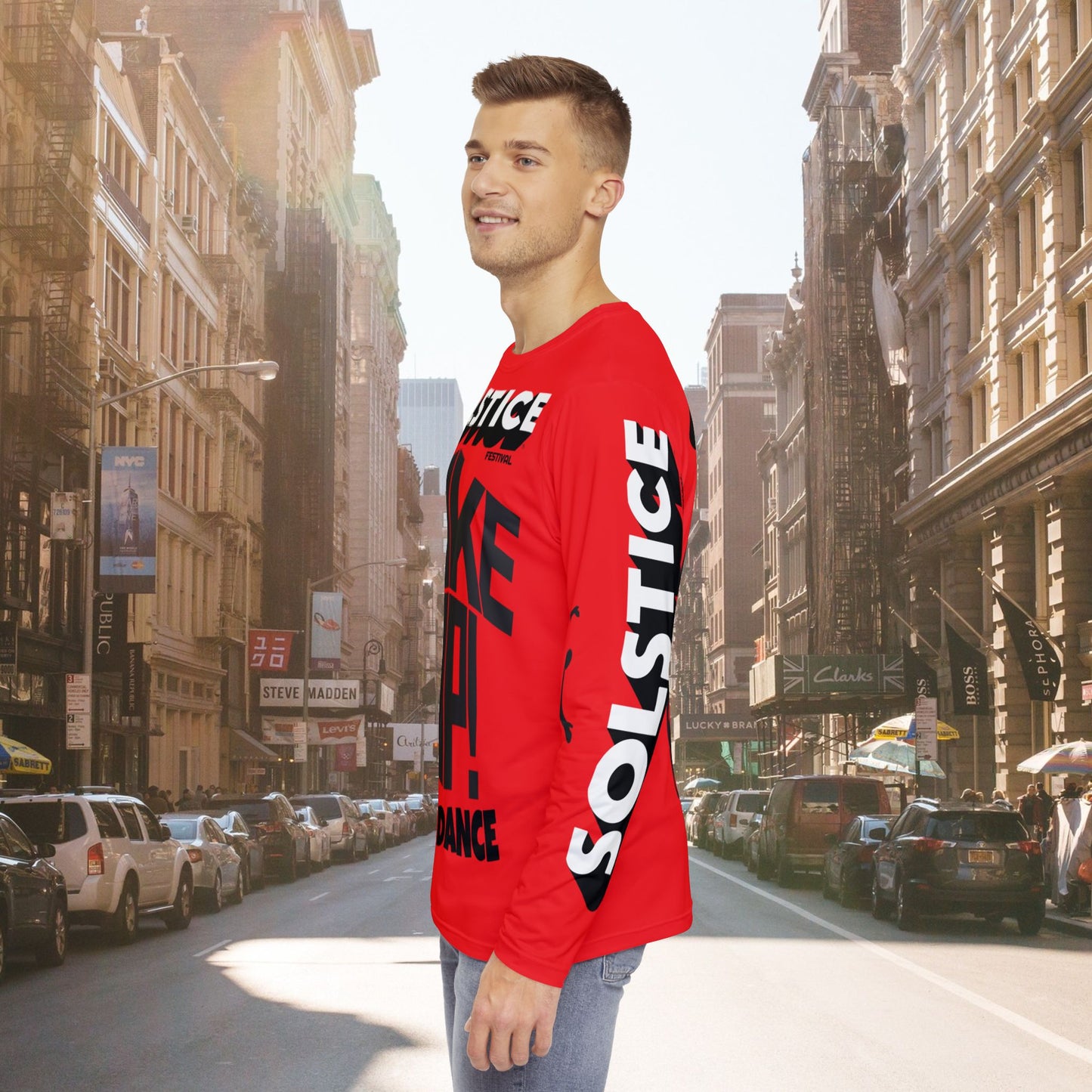 SOLSTICE Wake Up red Long Sleeve Shirt (AOP)