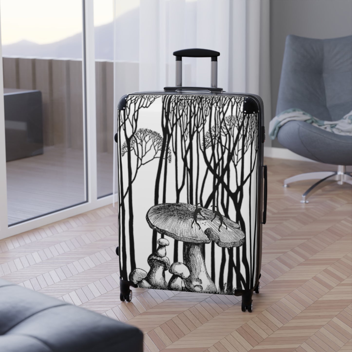 SOLSTICE Trees and Mushrooms with Matisse dancers Suitcase