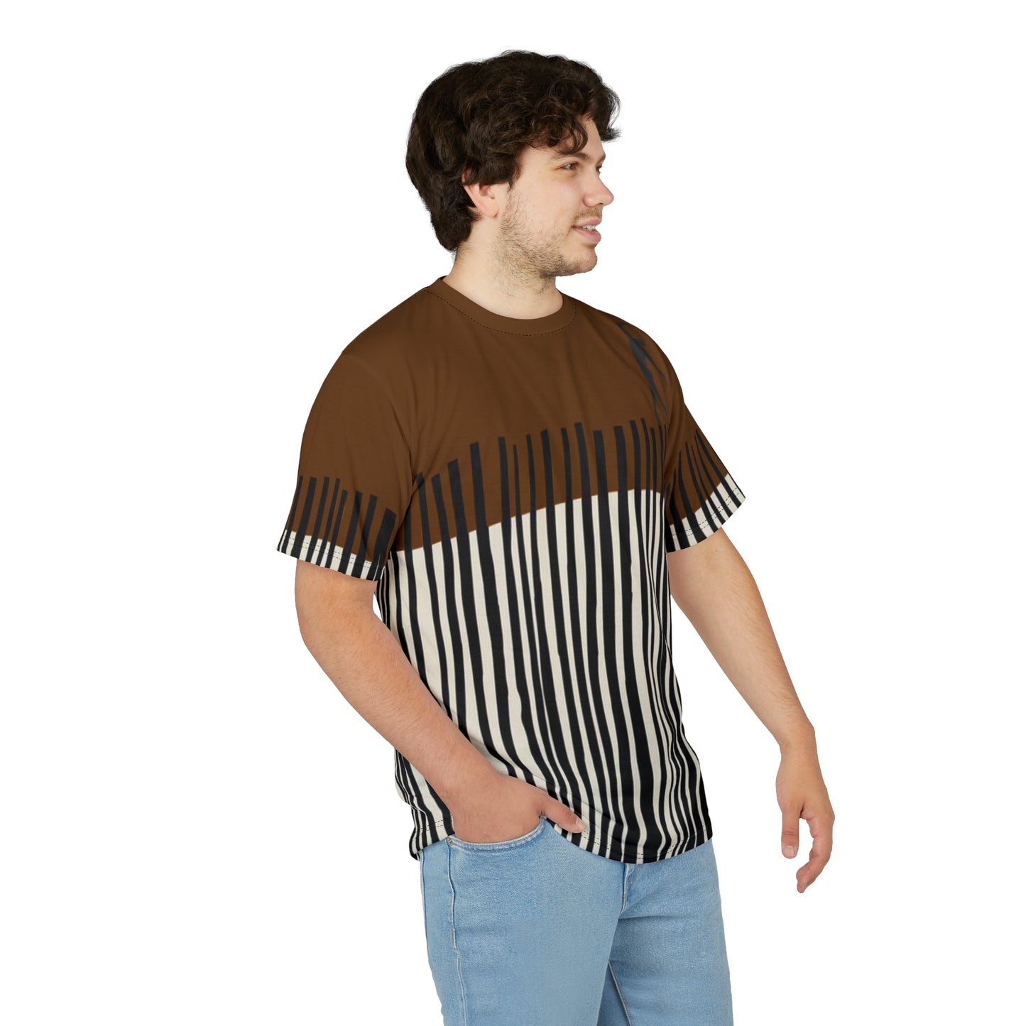 SOLSTICE Bamboo brown Unisex Cut & Sew Tee (AOP)