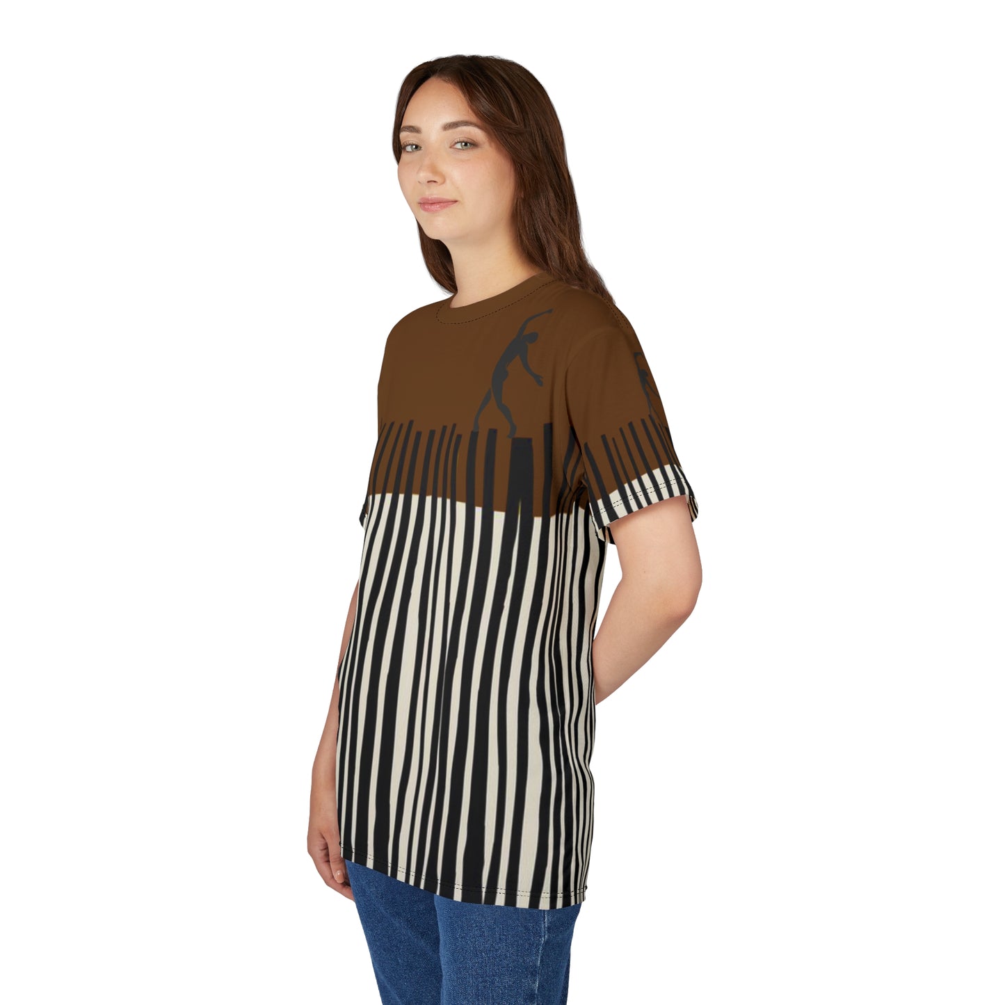 SOLSTICE Bamboo brown Unisex Cut & Sew Tee (AOP)