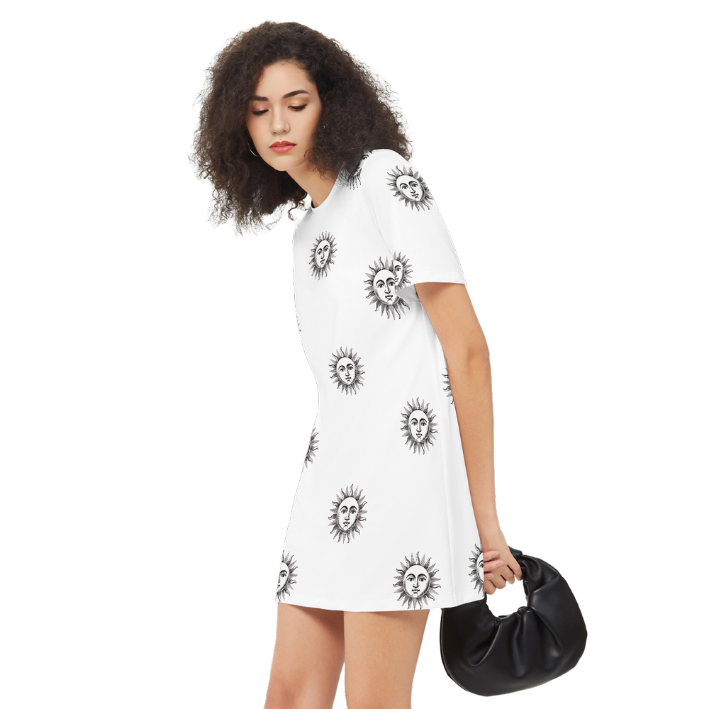 Solstice ethnic Women's Short-Sleeve T-Shirt Dress-Heavyweight 225g B
