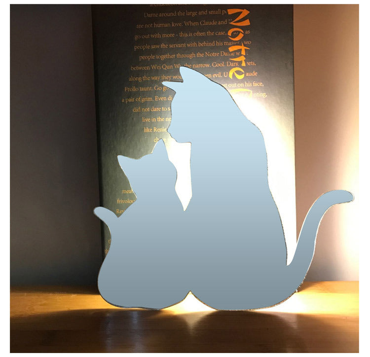 LED Animal Dog Cat Shape Night Light Sensor Control Smart Sound Wall Lamp Home Corridor Balcony Night Lamp Baby Kids Sleep Lamps