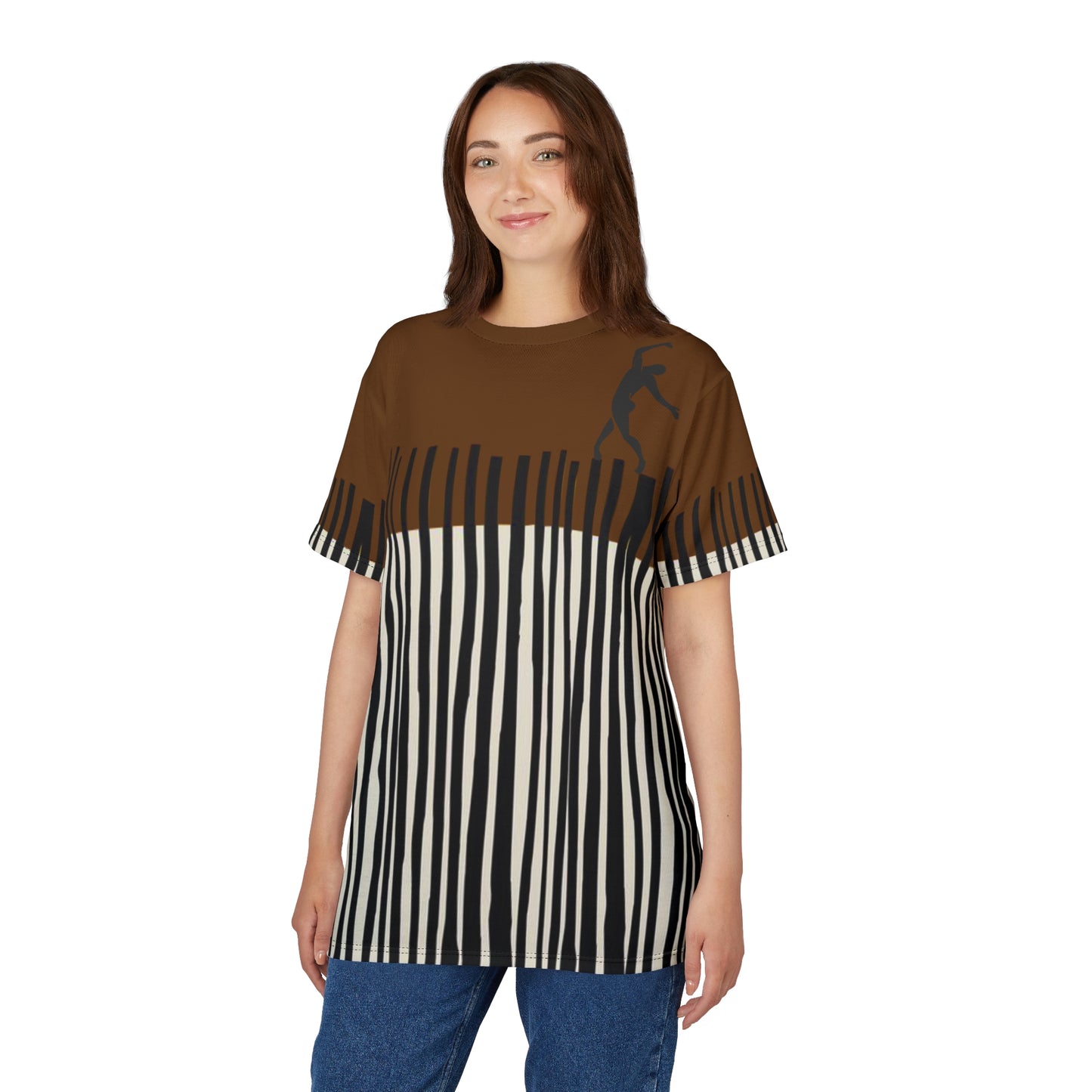SOLSTICE Bamboo brown Unisex Cut & Sew Tee (AOP)