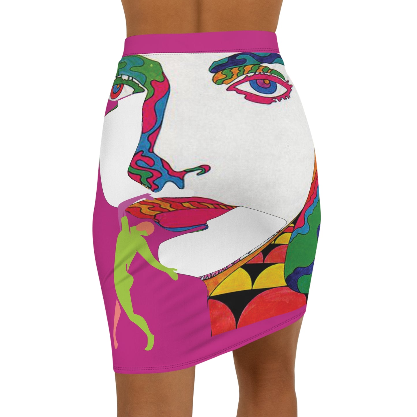 SOLSTICE POP ART Mid-Waist Pencil dark purple Skirt (AOP)