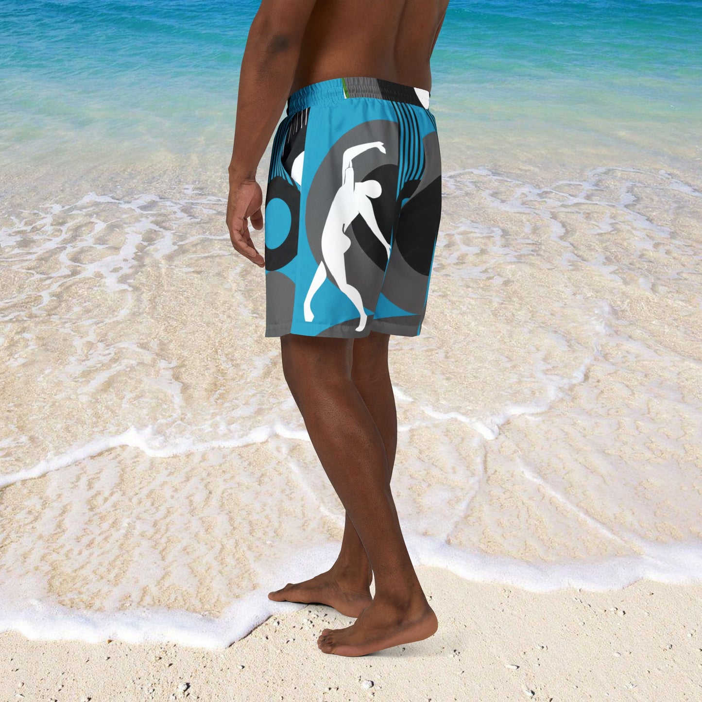 SOLSTICE Bauhaus turquoise Swim Shorts (AOP)