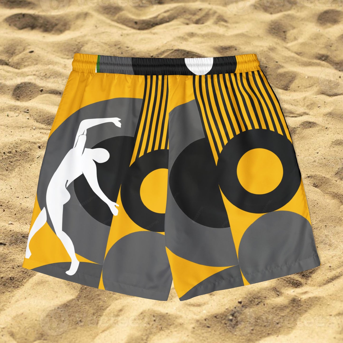 SOLSTICE Bauhaus yellow Swim Shorts (AOP)