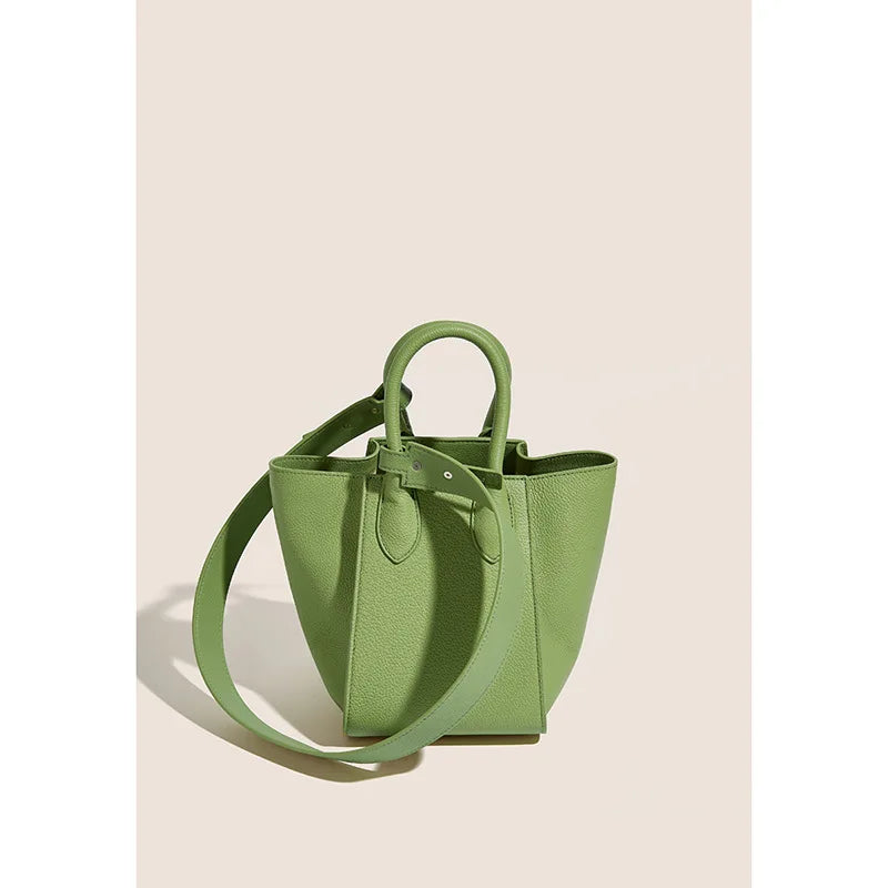 Fashion Bohemian Bucket Bags Genuine Leather Waterproof Portable Shoulder Messenger Crossbody Luxury Women Handbags Purses Totes