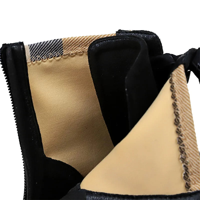 2024 Women's Fashion 8cm High Heels Ankle Pumps Pointed Toe Lace up Casual Ladies Short Boots Waterproof for Autumn