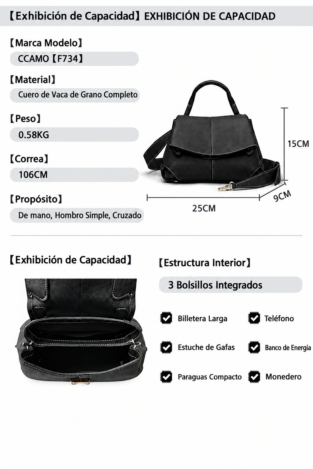 Women Bags Genuine Leather Messenger Crossbody Handbags Large Capacity Tote Shoulder Purses Elegant Daily Office Travel Shopping