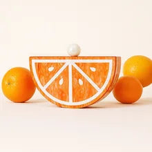 Watermelon Orange Shaped Handbag Women Chain Clutch Evening Bag Acrylic trendy clutch Bag