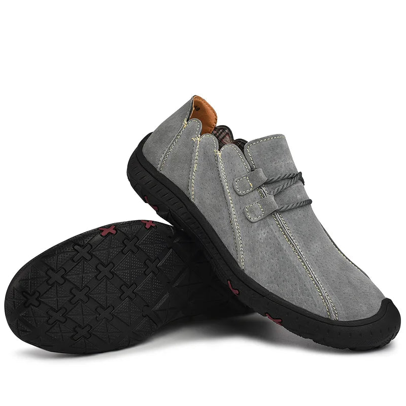 2026 Lightweight Men's Lace-up Comfort Height Increasing Slip-Resistant Outdoor Casual Leather Shoes