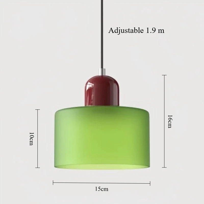 Mid-Century Modern Glass Pendant Light Cream Style Chandelier for Balcony Restaurant Bedroom Bedside Bar Ambient Lighting