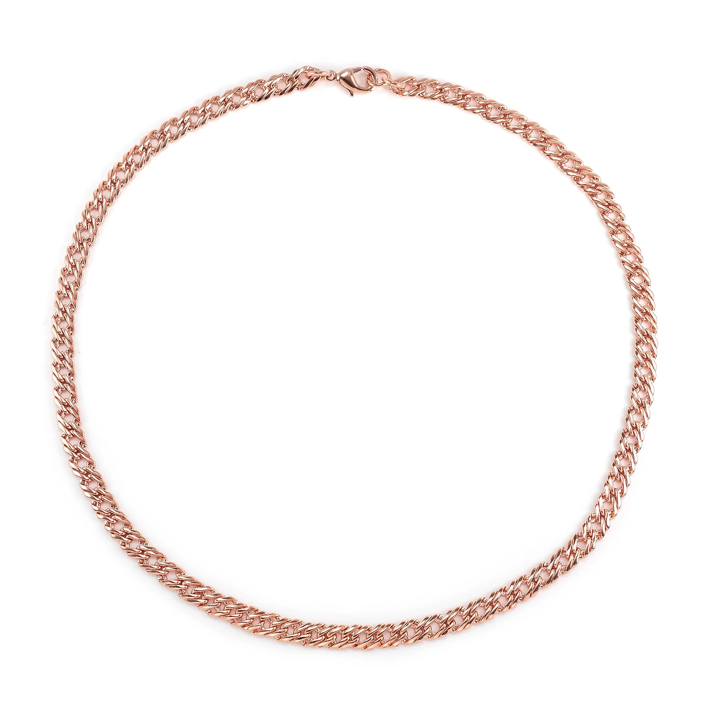 Vinterly Cuban Chain Long Necklace for Men Women Red Copper Adjustable 20/22 Inch Twisted Anti-scratch Jewelry Lobster Clasps