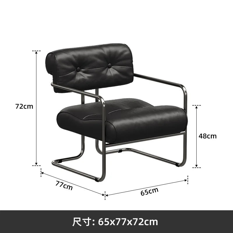 Single Chair Lounge Dining Chair Stainless Steel French Negotiation Balcony Lounge Chair