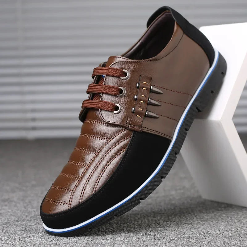 Men Genuine Leather fur Shoes High Quality Elastic Band Fashion Design Solid Tenacity Comfortable Men's Shoes Big Sizes 2021 s34