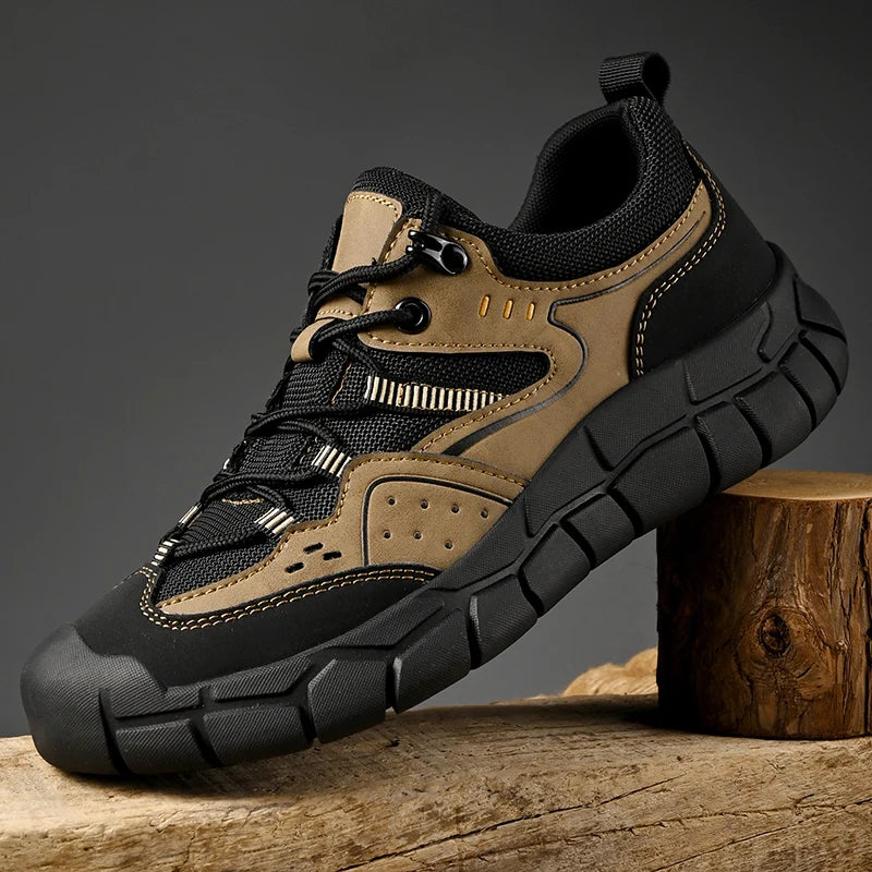 Fashionable Men Comfortable Lace Up Anti-collision Casual Sports Shoes Outdoor Men Breathable Anti Slip Soft Soled Hiking Shoes