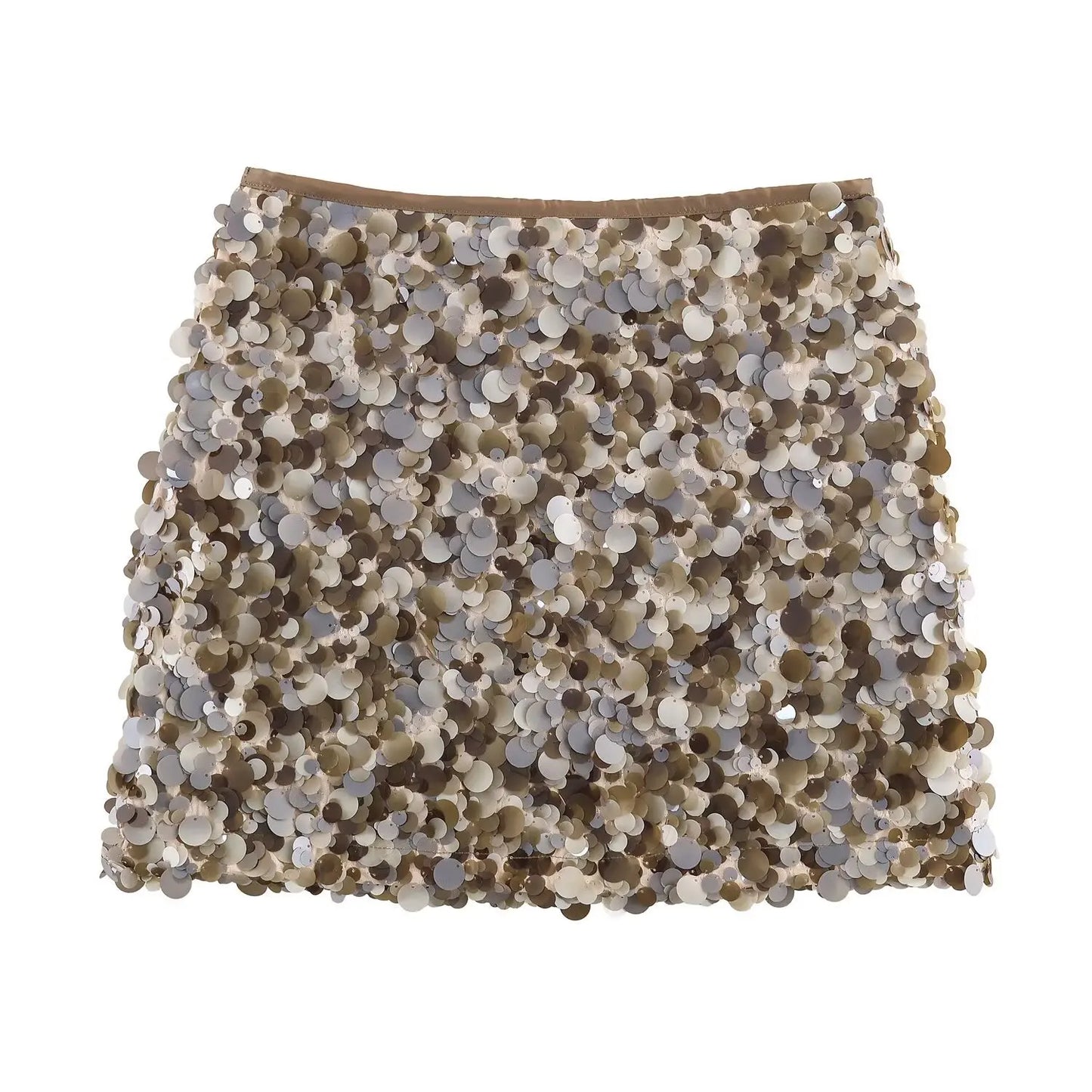Elegant Green High Waist Women's Skirt With Sequins Female Casual Bodycon Long Shiny Sequined Bottom Lady Evening Party Skirts