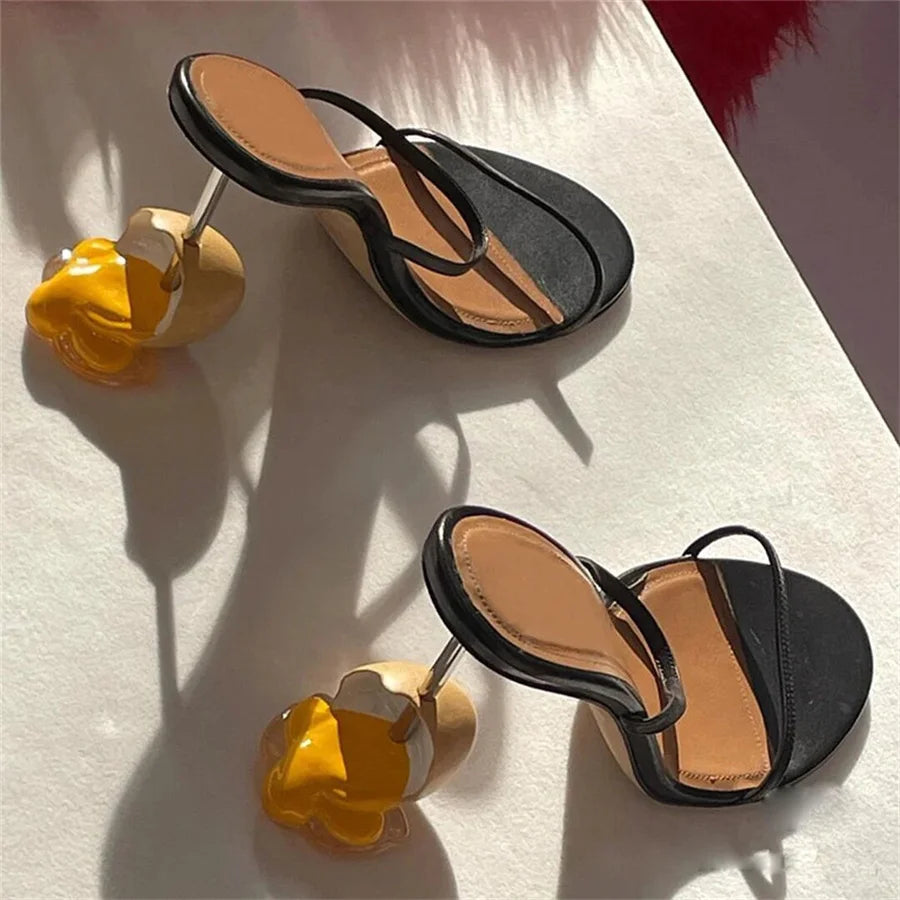 Strange Egg Heel Women Slippers High Heel Shoes Dress Pumps Ladies Sexy Slides Designer Summer Gladiator Sandals Woman Stiletto