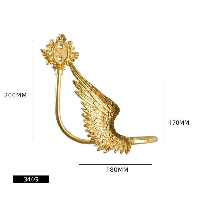 Luxury Brass Curtain Hook Retro Gold Wall Mounted Hanger for Bedroom Living Room Entryway Decor Elegant Hardware Accessories