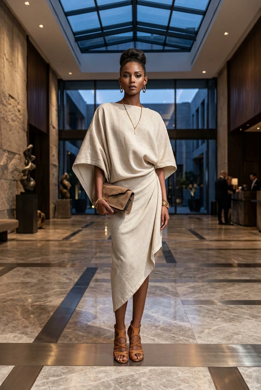 Elegant Off Shoulder Half Sleeve Dress Women Summer Batwing Sleeves Irregular Button Design Vintage Casual Holiday Beach Dresses