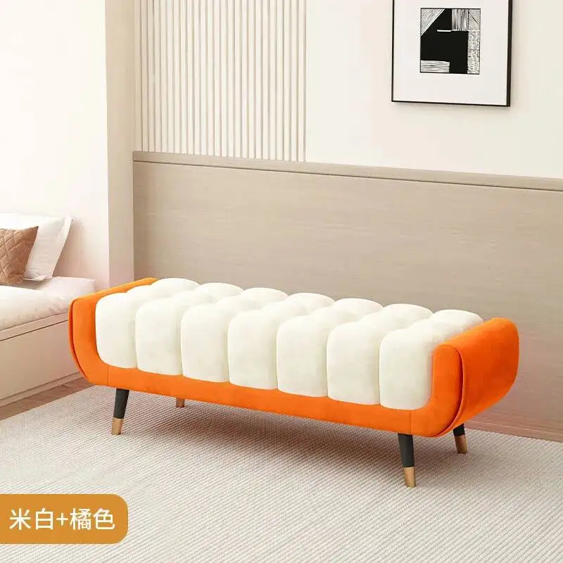 Living Legs Luxury Entryway Tapered Velvet Bedroom Tufted Bench for Bench Room Upholstered Plump Cushion