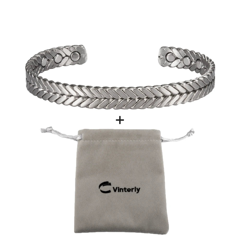 Vinterly Twisted Copper Magnetic Bracelets Arthritis Energy Rose Magnet Bangles Benefits Adjustable Open Cuff Jewelry for Women