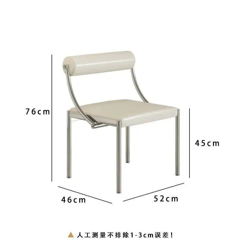 Designer Dining Chair Vintage Style Stainless Steel Study Bedroom Makeup Chair Dresser Furniture
