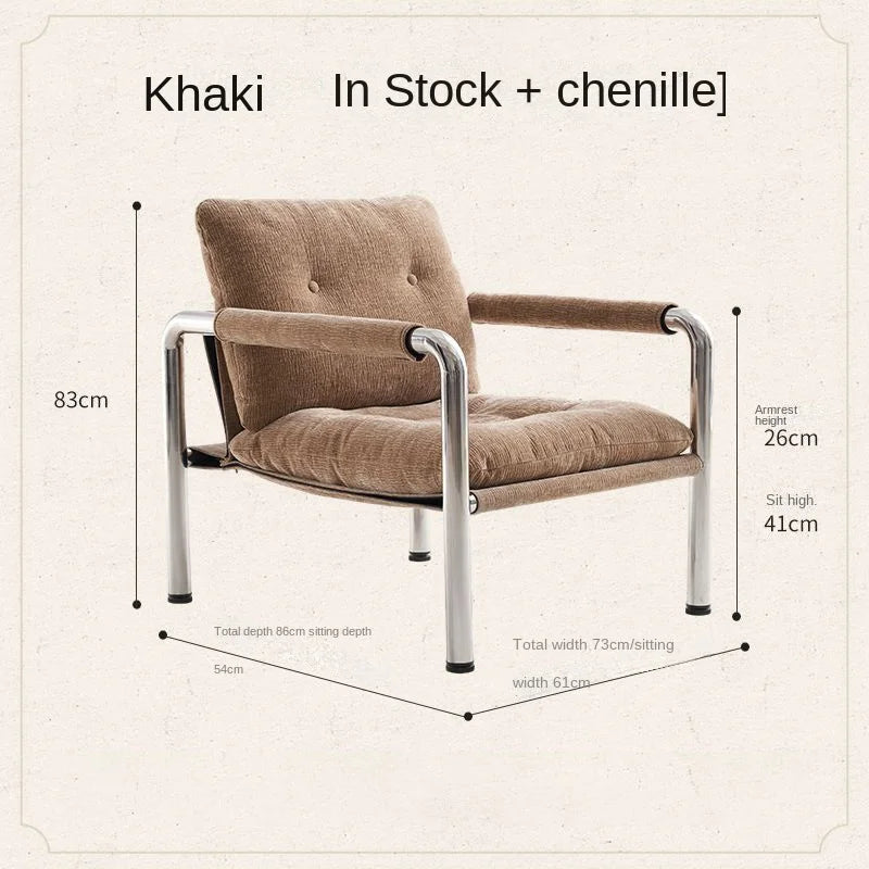 MOMO New Italian-style Bauhaus Lounge Chair Living Room Lazy Single Sofa Chair Light Luxury Premium Feeling Sofa Chair