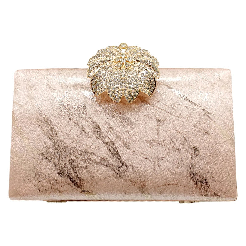 Fashion Women Handbags Luxury Designer Marble Style Clutch Bag Elegant Rhinestones Evening Bag Ladies Wallet Dinner Purse