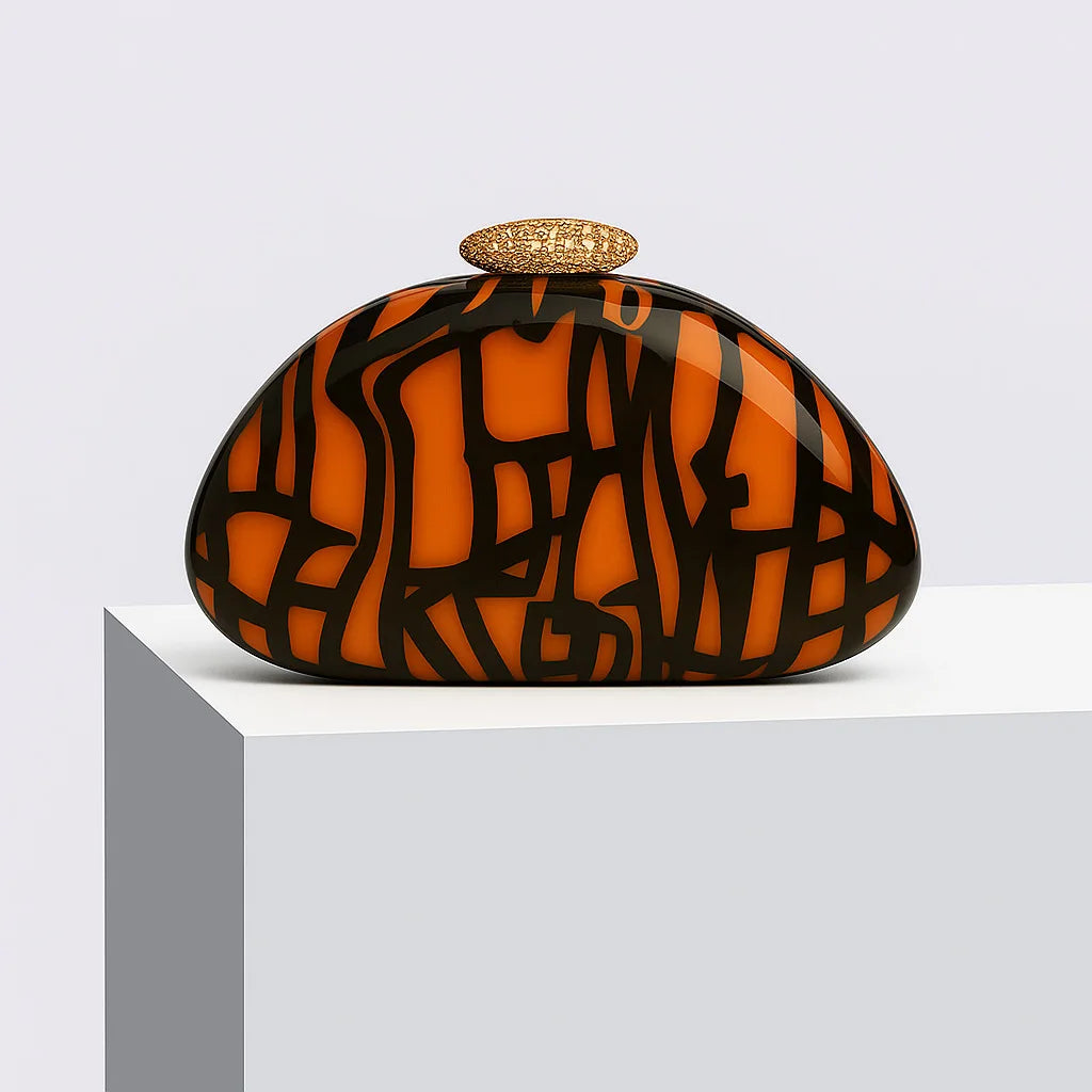 2026 creative bag design oblique span bag, willow shell acrylic bag, fashion wedding dinner clutch bag