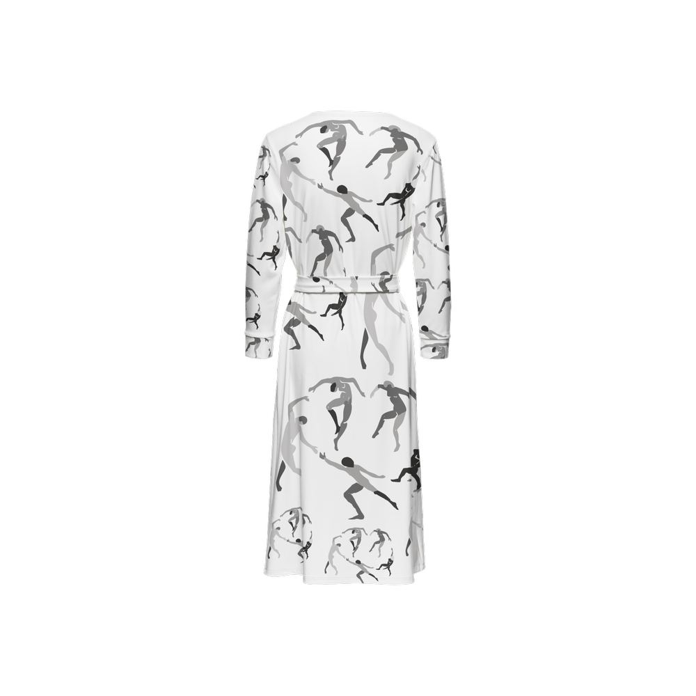 Women's ¾ Sleeve Wrap Dress-Heavy Knit