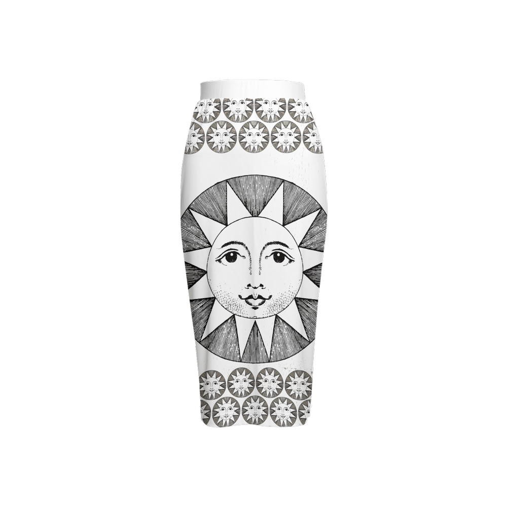 Women's Back Split Pencil Skirt-Heavy Knit