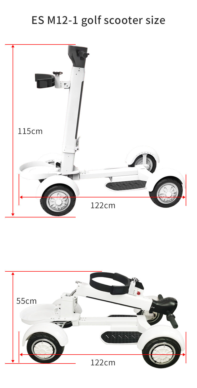 Luxe Four Wheel Golf Electric Folding Light Longboard Lawn Course Scooter