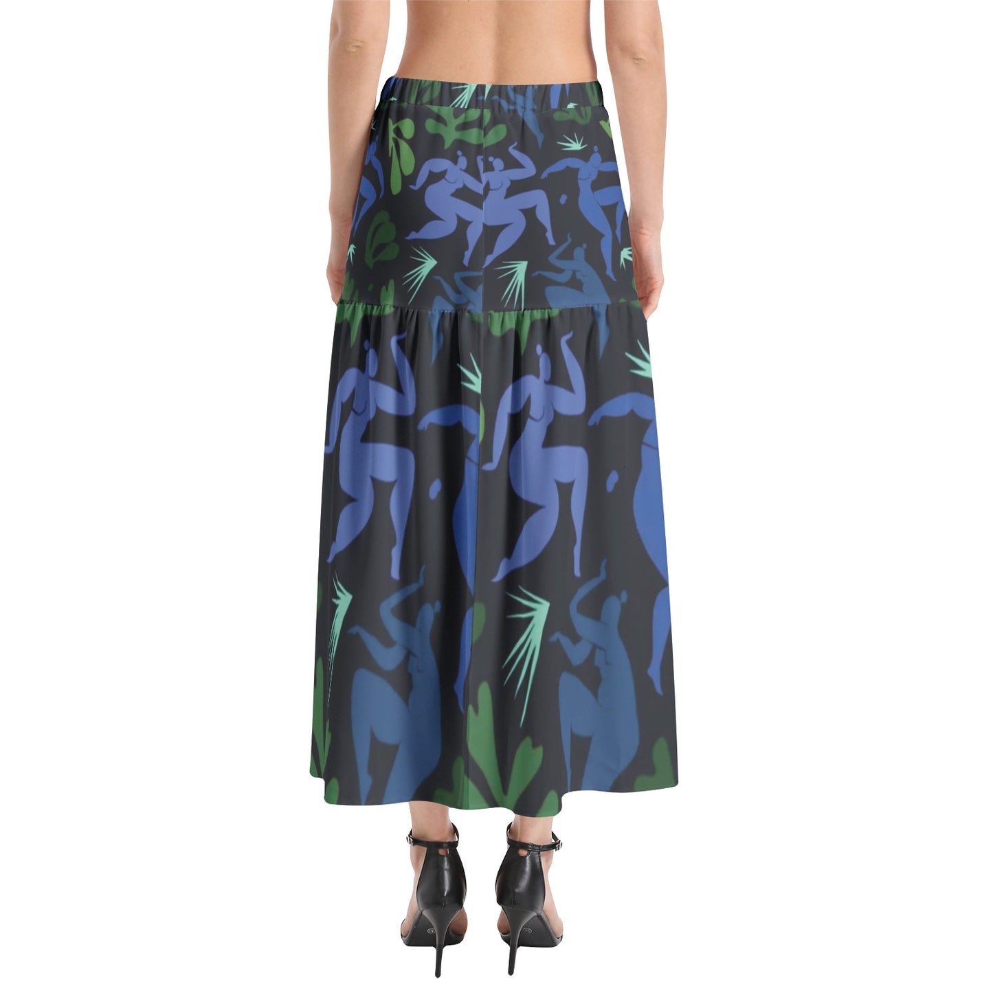 Solstice Matisse Elastic Waist Ruffle Slit Hem Skirt