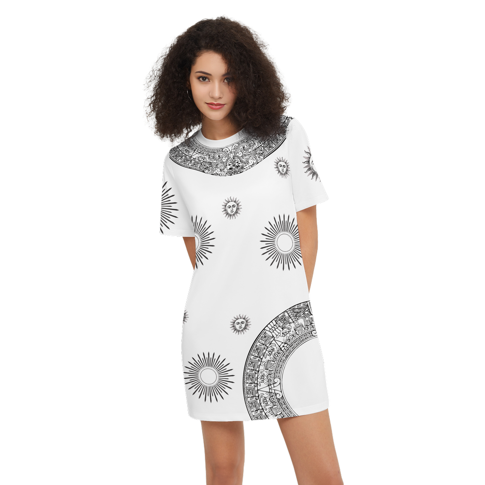 Solstice Women's Short-Sleeve T-Shirt Dress-Heavyweight 225g