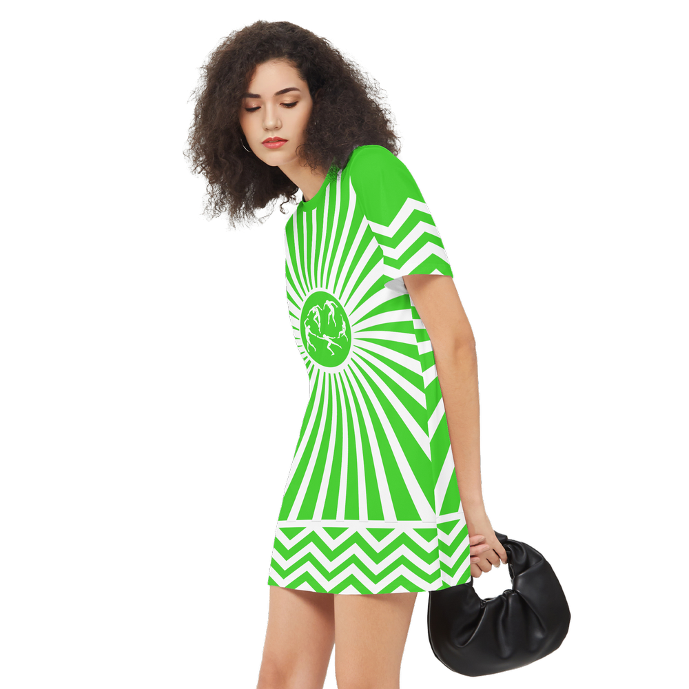 Solstice ethnic Women's Short-Sleeve T-Shirt Dress-Heavyweight 225g G