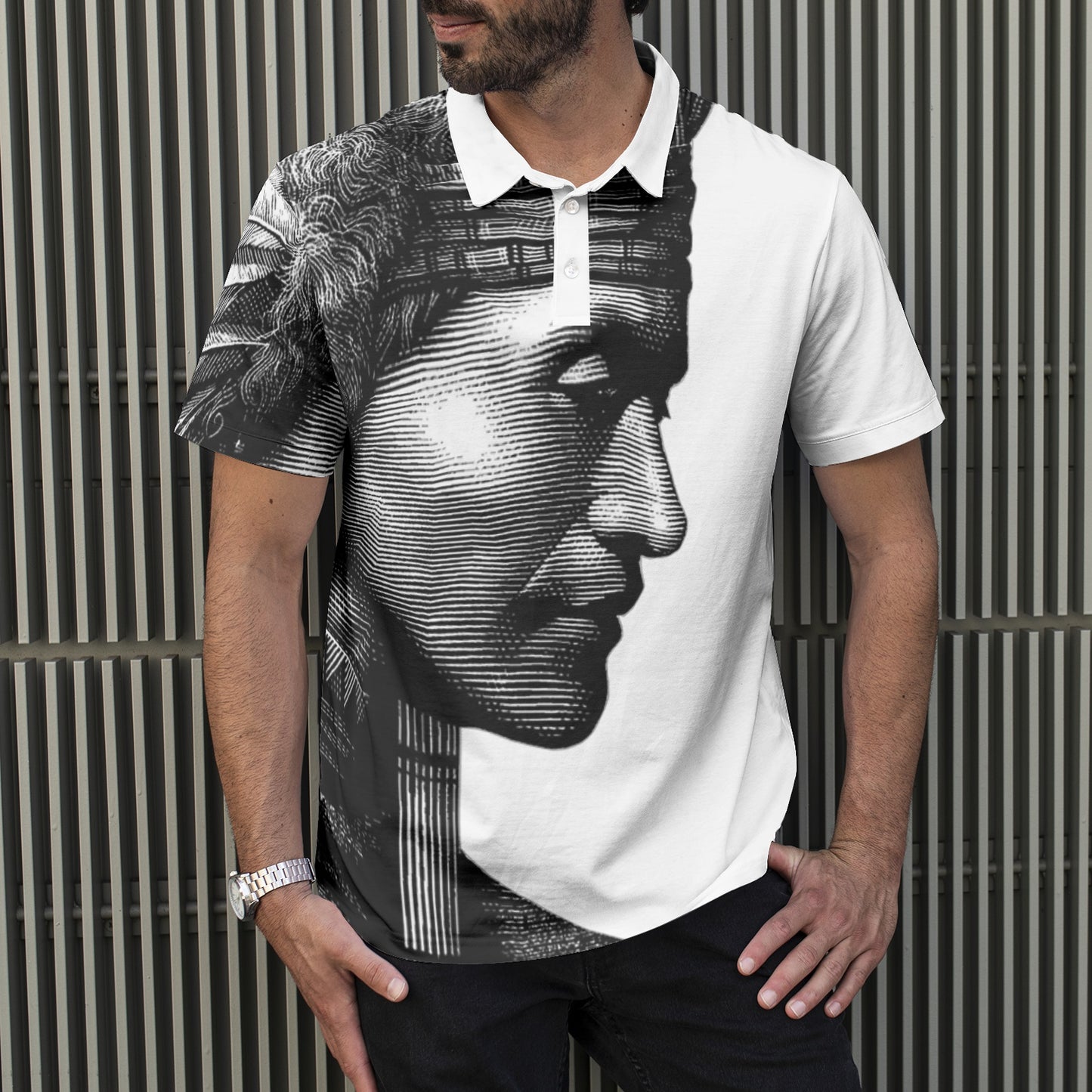 Solstice Native engravement Men's All-Over Print Polo Shirts